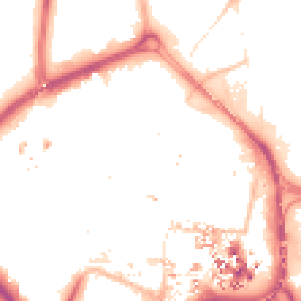 Night-time road noise heatmap for CV1 1FL