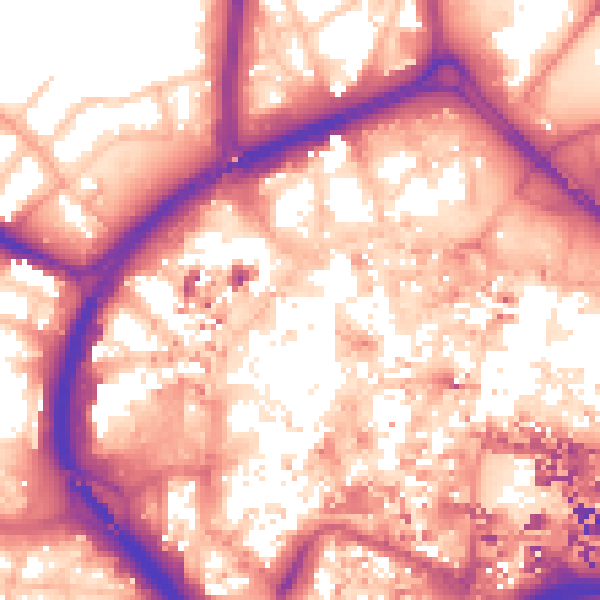 Daytime road noise heatmap for CV1 1FY