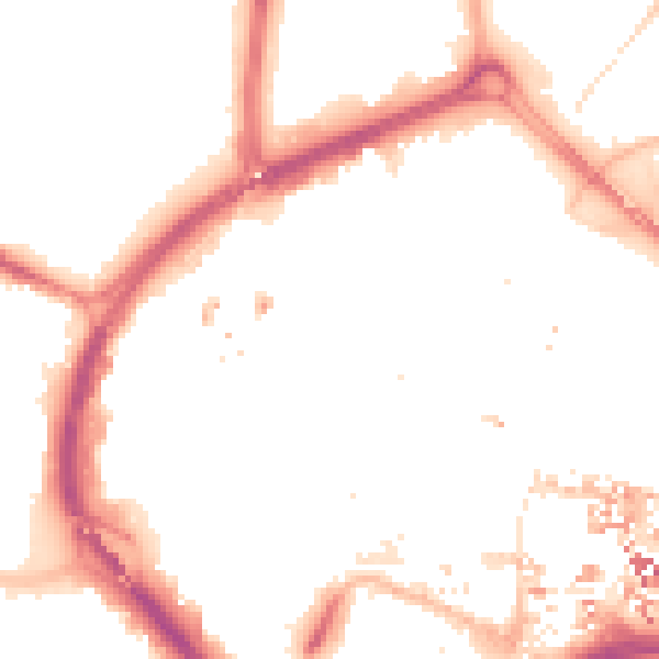 Night-time road noise heatmap for CV1 1FY