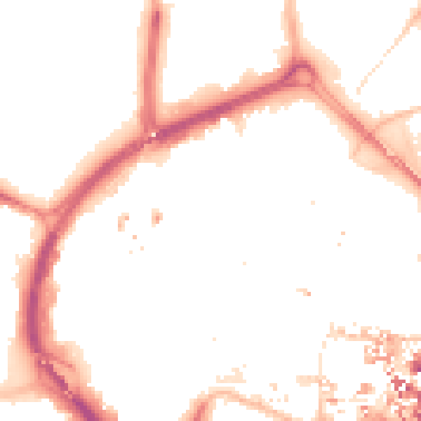 Night-time road noise heatmap for CV1 1FZ