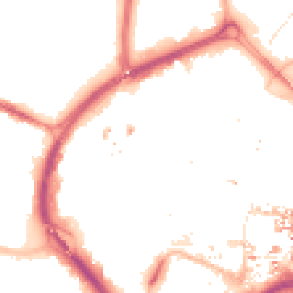 Night-time road noise heatmap for CV1 1GF