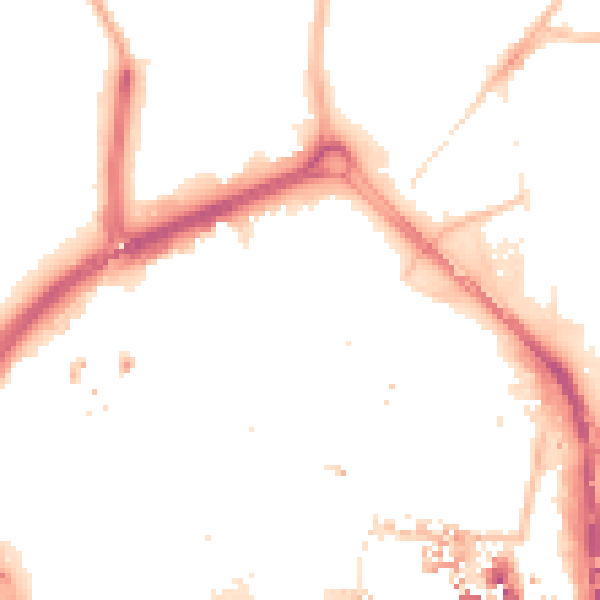 Night-time road noise heatmap for CV1 1JD