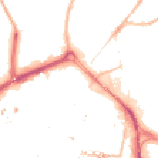 Night-time road noise heatmap for CV1 1JQ