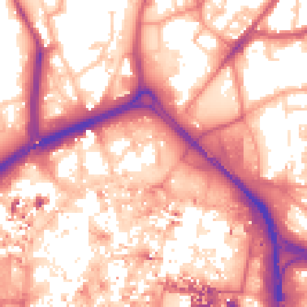 Daytime road noise heatmap for CV1 1JR