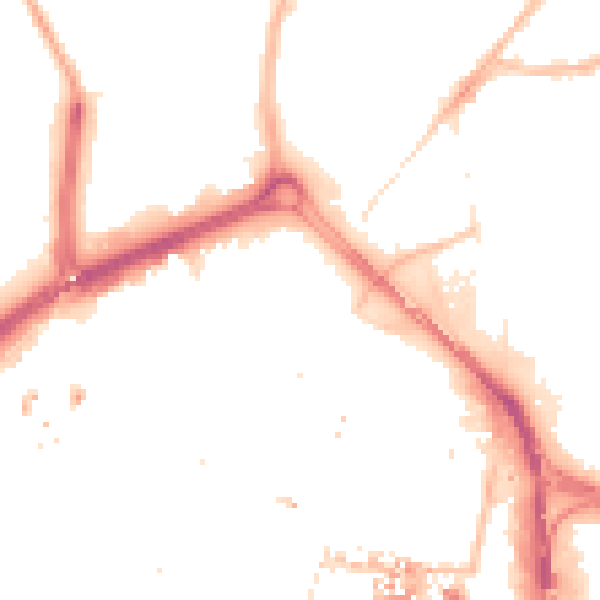 Night-time road noise heatmap for CV1 1JR