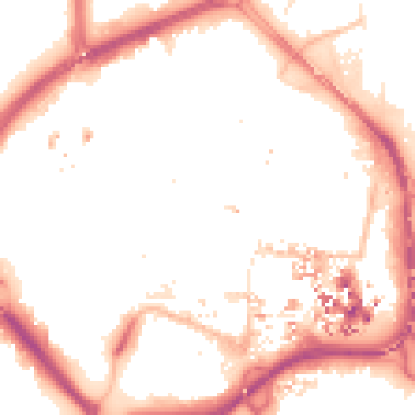 Night-time road noise heatmap for CV1 1LL