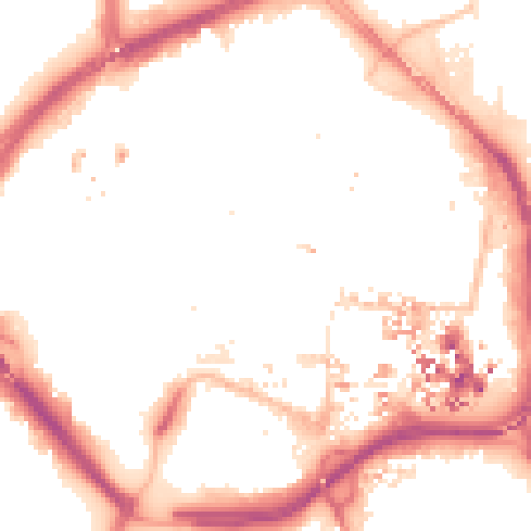 Night-time road noise heatmap for CV1 1NE