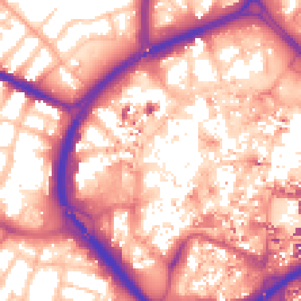 Daytime road noise heatmap for CV1 1NR