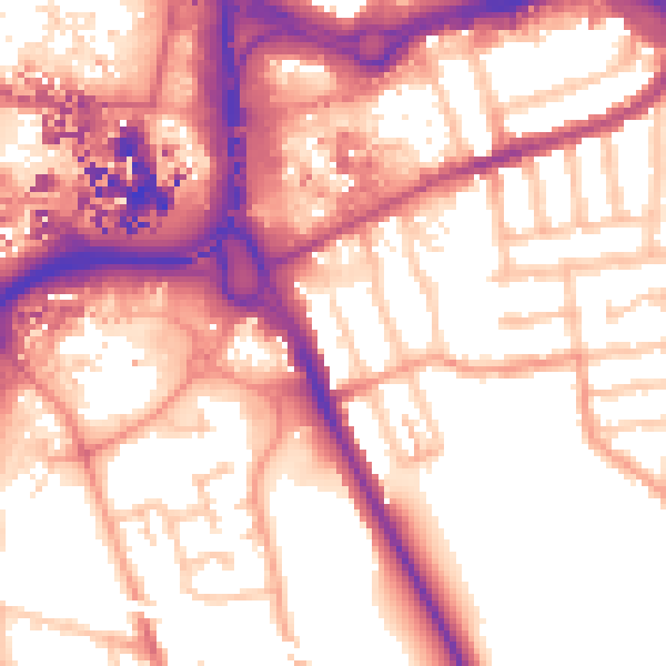 Daytime road noise heatmap for CV1 2AB