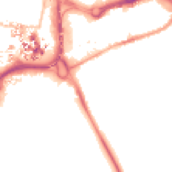 Night-time road noise heatmap for CV1 2AB