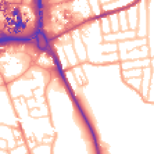 Daytime road noise heatmap for CV1 2AD