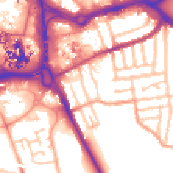 Daytime road noise heatmap for CV1 2AJ