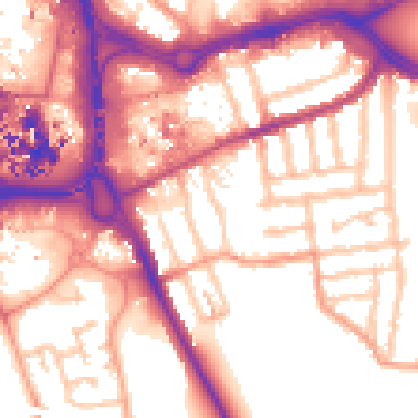 Daytime road noise heatmap for CV1 2AL