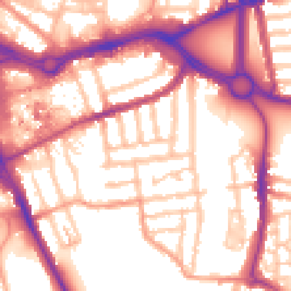Daytime road noise heatmap for CV1 2BF