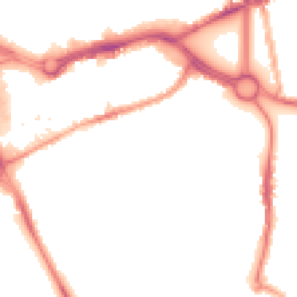 Night-time road noise heatmap for CV1 2BF