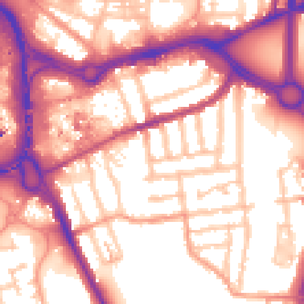 Daytime road noise heatmap for CV1 2BH