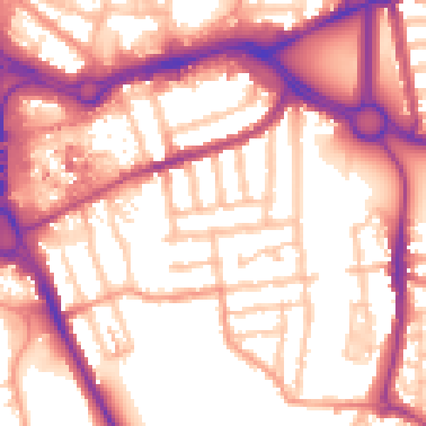 Daytime road noise heatmap for CV1 2BW