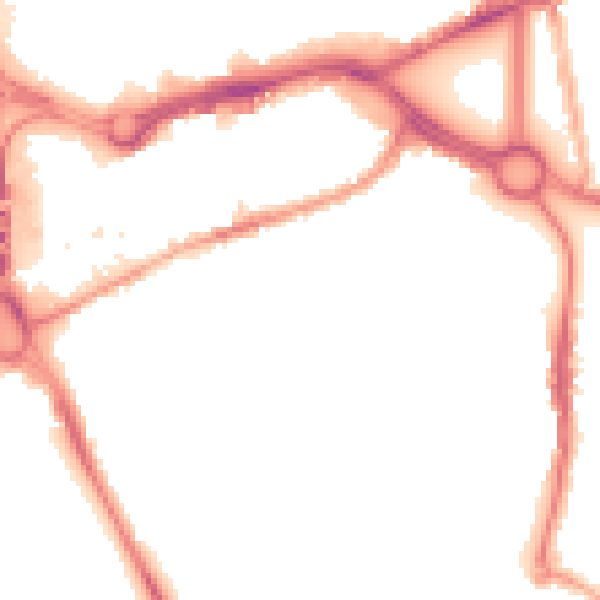 Night-time road noise heatmap for CV1 2BW