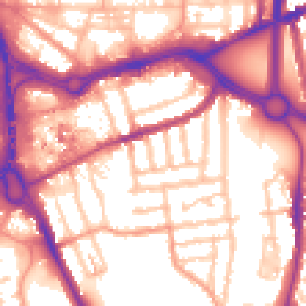 Daytime road noise heatmap for CV1 2BX