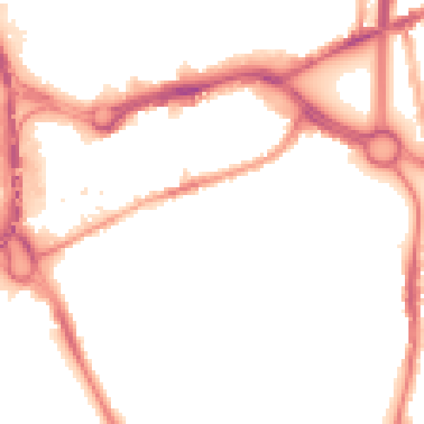 Night-time road noise heatmap for CV1 2BX