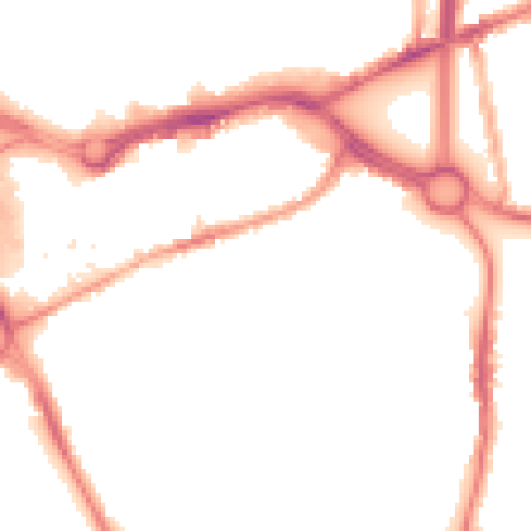 Night-time road noise heatmap for CV1 2BZ