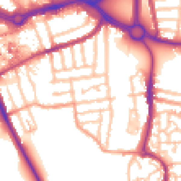 Daytime road noise heatmap for CV1 2DR