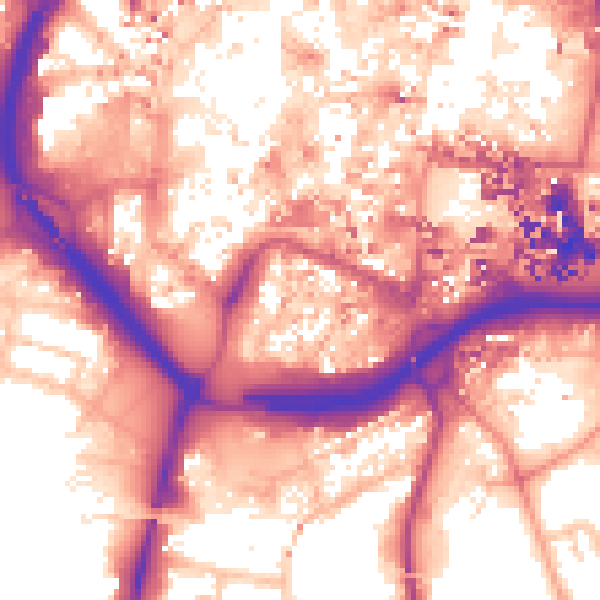 Daytime road noise heatmap for CV1 2EB