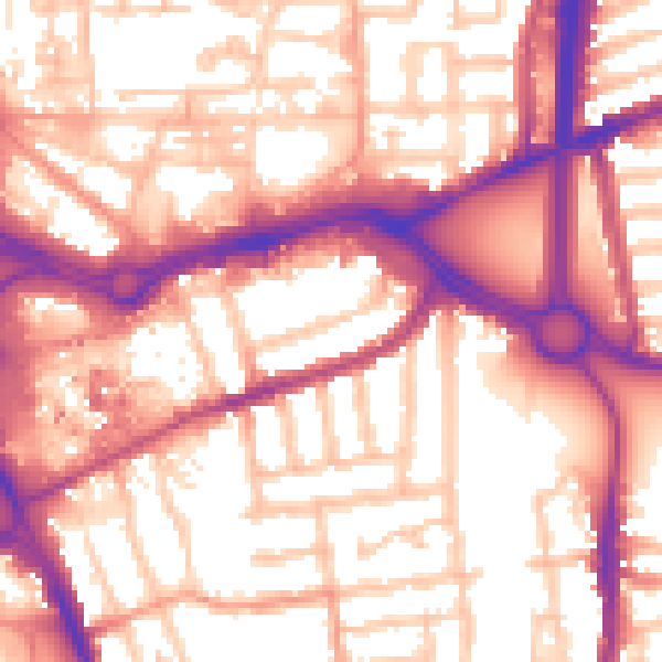 Daytime road noise heatmap for CV1 2HX