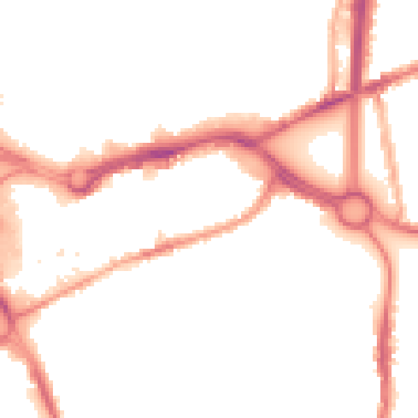 Night-time road noise heatmap for CV1 2HX