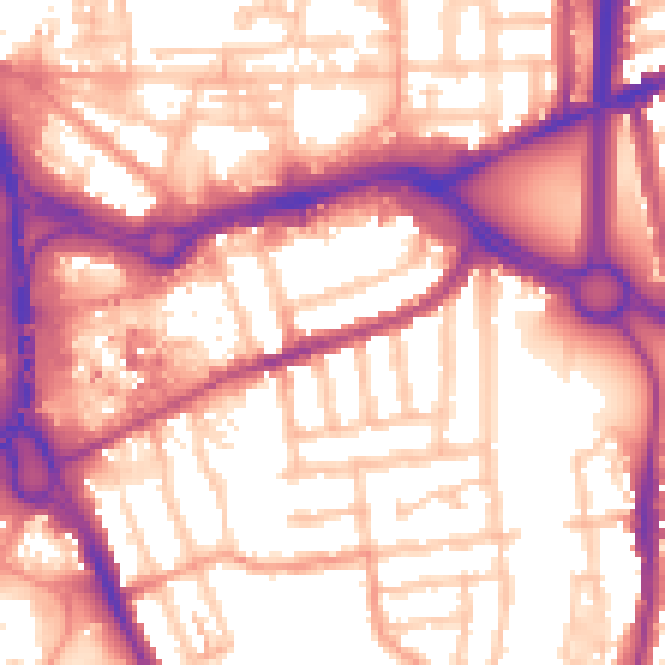 Daytime road noise heatmap for CV1 2HY