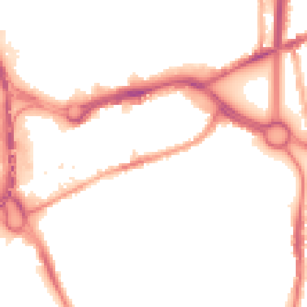 Night-time road noise heatmap for CV1 2HY