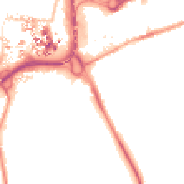 Night-time road noise heatmap for CV1 2JT