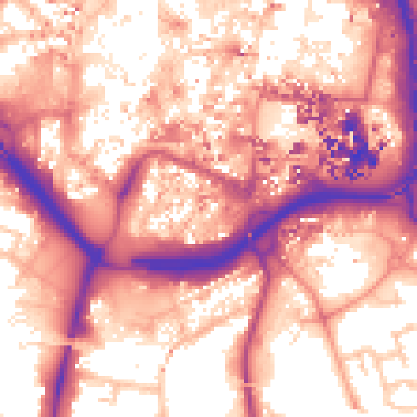 Daytime road noise heatmap for CV1 2LB