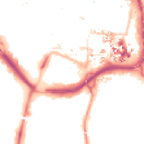 Night-time road noise heatmap for CV1 2LB