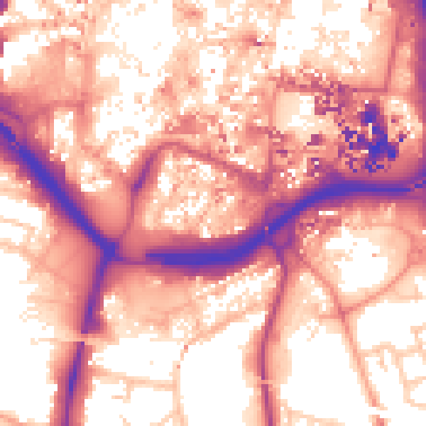 Daytime road noise heatmap for CV1 2LJ