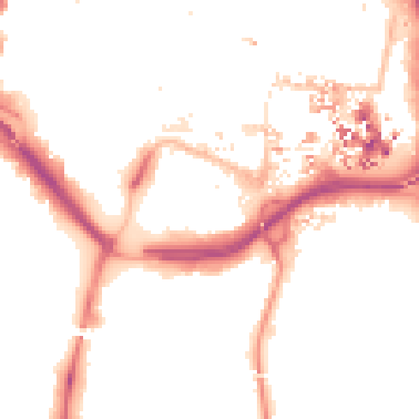 Night-time road noise heatmap for CV1 2LJ