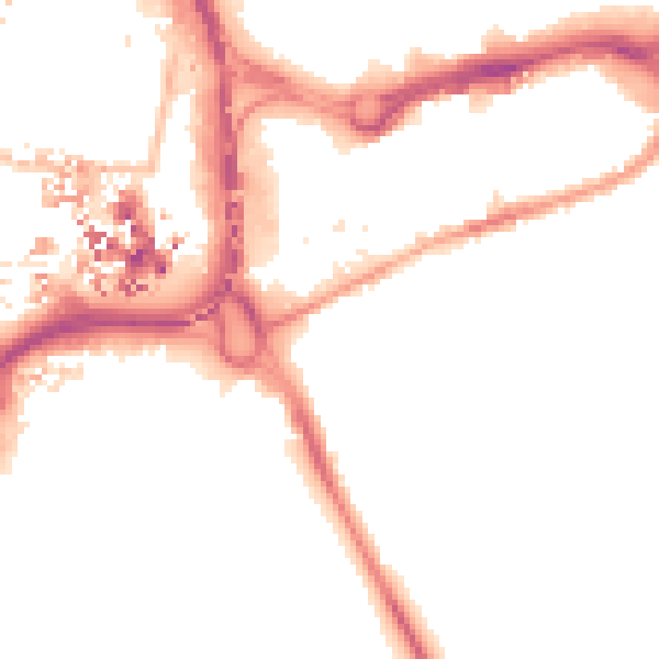 Night-time road noise heatmap for CV1 2NN