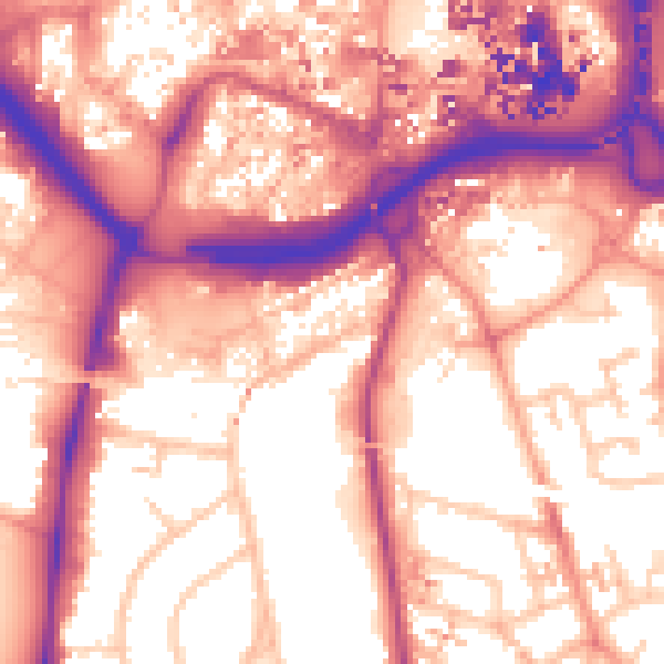 Daytime road noise heatmap for CV1 2NP