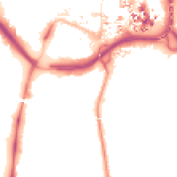 Night-time road noise heatmap for CV1 2NP
