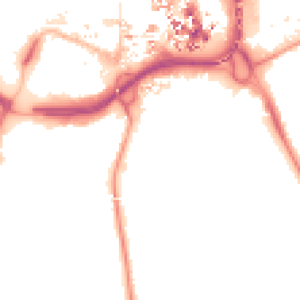 Night-time road noise heatmap for CV1 2TY