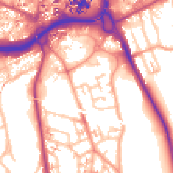 Daytime road noise heatmap for CV1 2UA