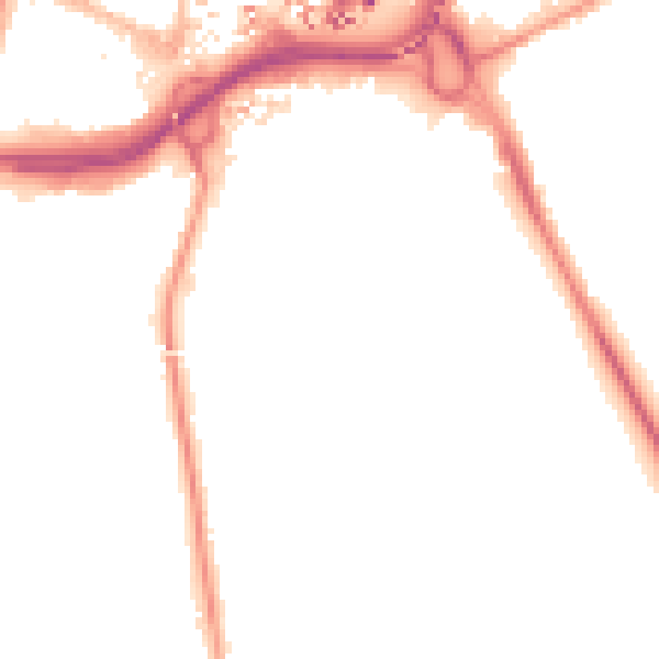 Night-time road noise heatmap for CV1 2UB