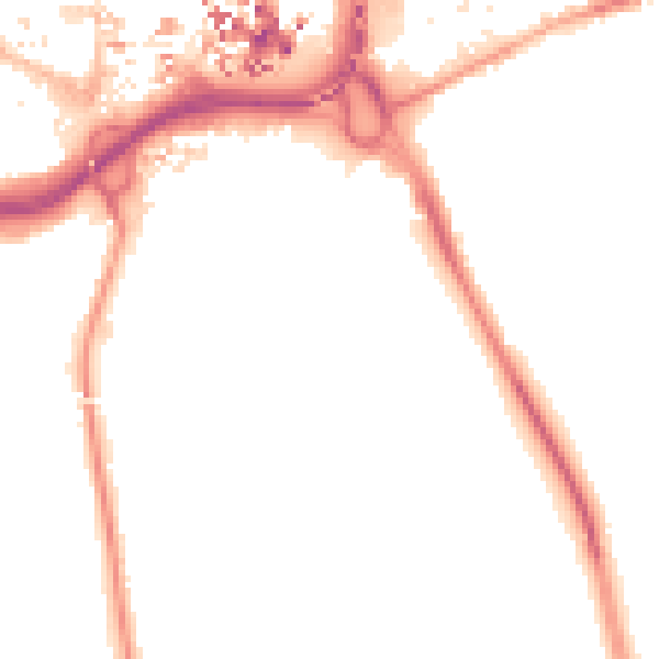 Night-time road noise heatmap for CV1 2UD