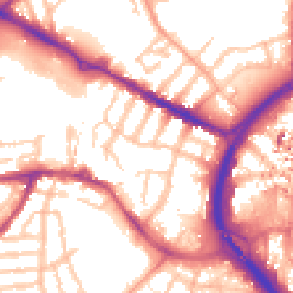 Daytime road noise heatmap for CV1 3AG