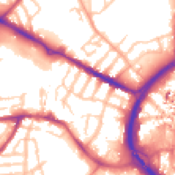 Daytime road noise heatmap for CV1 3AN