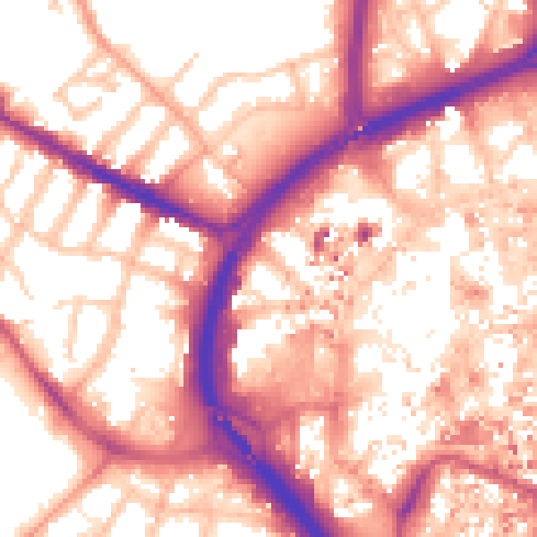 Daytime road noise heatmap for CV1 3AX