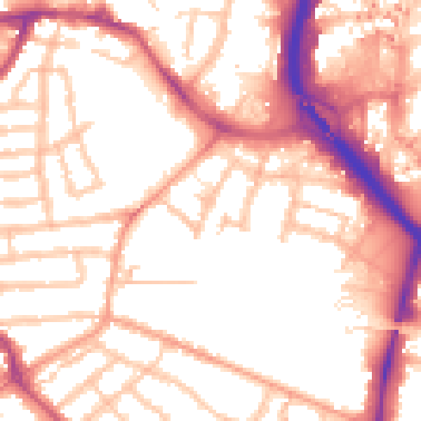 Daytime road noise heatmap for CV1 3ES