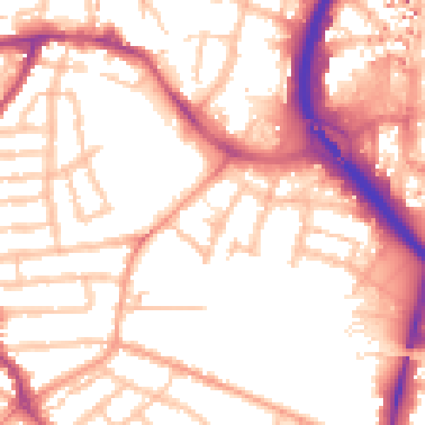 Daytime road noise heatmap for CV1 3EX