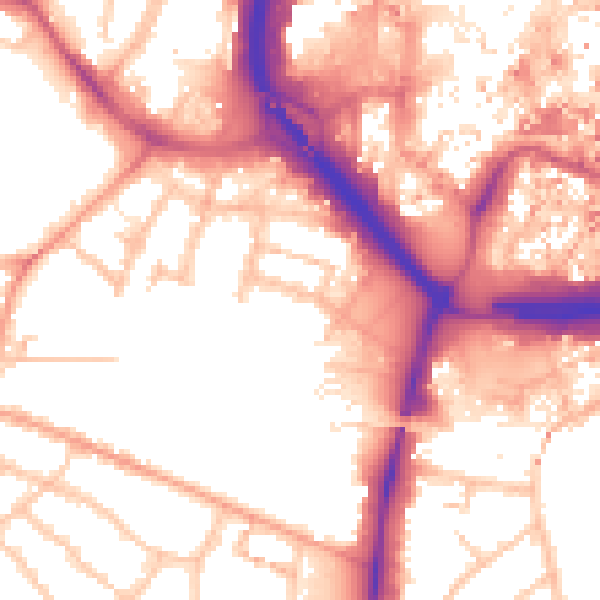 Daytime road noise heatmap for CV1 3GA