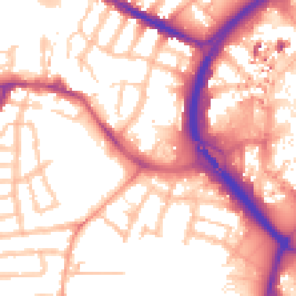 Daytime road noise heatmap for CV1 3HZ
